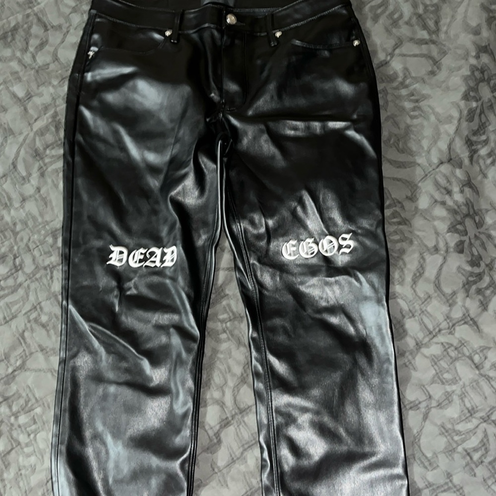 Black leather RTA brand jeans size:30